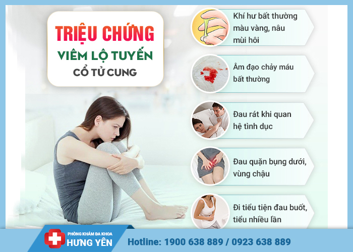 triệu chứng của bệnh viêm lộ tuyến cổ tử cung