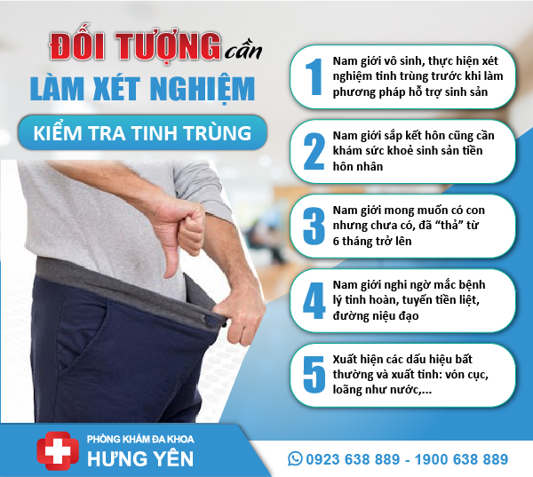 đối tượng nên làm xét nghiệm tinh trùng