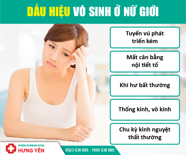 dấu hiệu vô sinh ở nữ giới